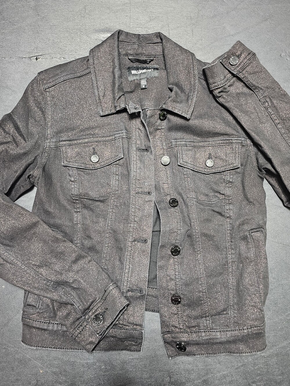 William Rast Black Denim Glitter Jacket